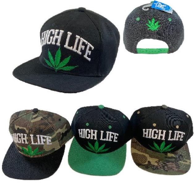 Wholesale High Life Marijuana Leaf Snapback HATS