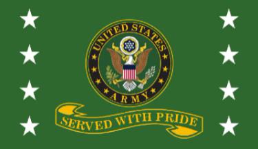 Wholesale FLAG 3'x5' Served with Pride ARMY Screen Print (Green)