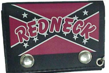 Wholesale LEATHER Trifold Redneck Rebel Chain WALLET