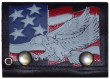 Wholesale USA American Eagle Tri-fold LEATHER Chain Wallet