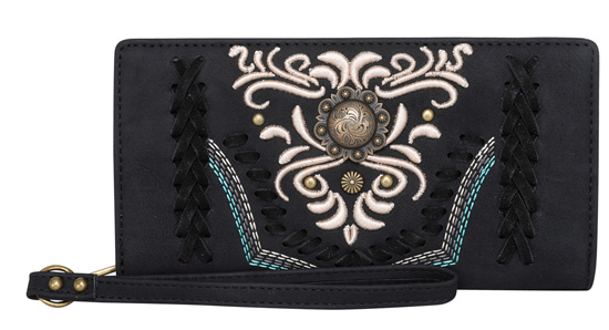 Montana West Embossed Collection  WALLET Black