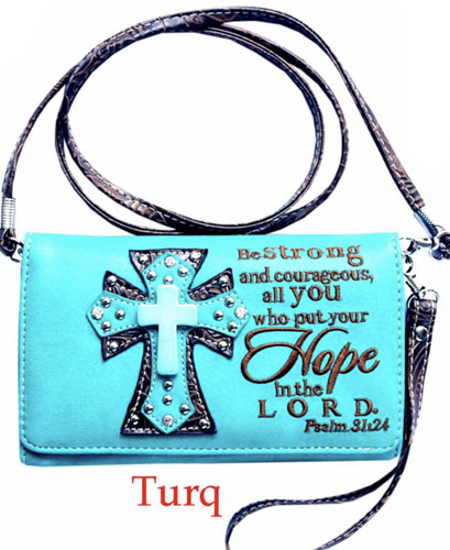 Wholesale WALLET purse With Cross TURQ