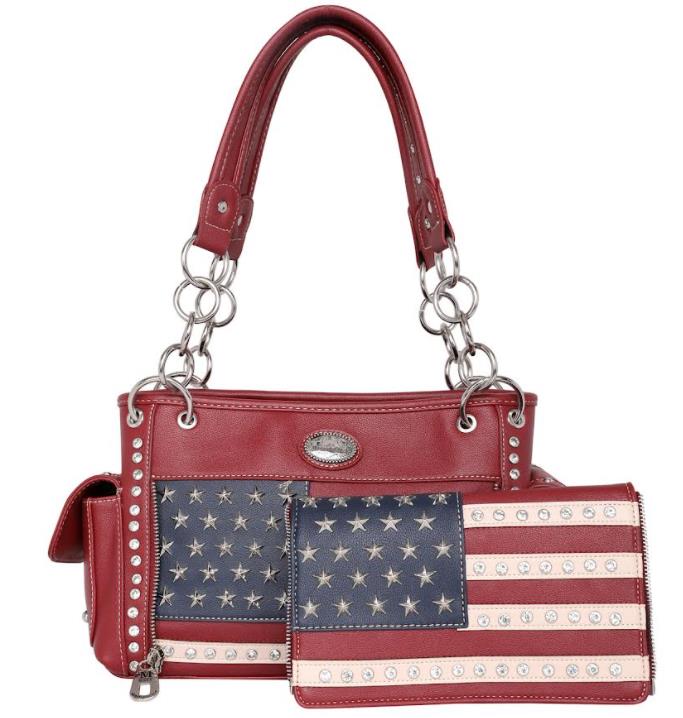 Wholesale Red USA Flag RHINESTONE PURSE