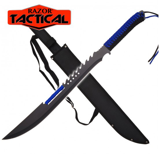 RAZOR TACTICAL MACHETE WITH SHEATH - BLUE