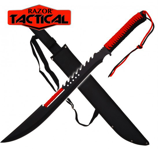 RAZOR TACTICAL MACHETE WITH SHEATH - RED