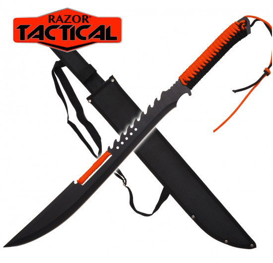 RAZOR TACTICAL MACHETE WITH SHEATH - ORANGE