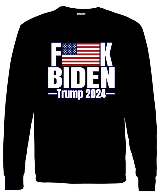 F***K BIDEN Trump 2024 Black Color Sweat SHIRTs XXL