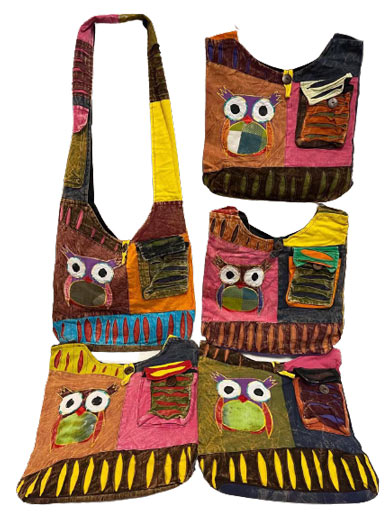 Wholesale Funny owl Design Hand Made Hobo Bag One Pocket