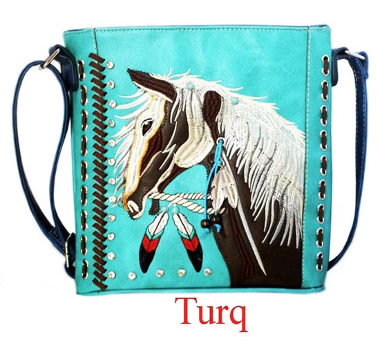 Wholesale Embroidered Horse Crossbody Sling Bag with Gun Pocket