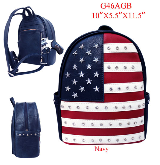 Wholesale American Flag Rhinestone Stunned Backpack