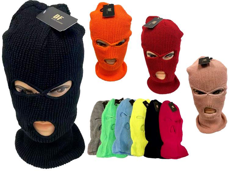 Wholesale Knitted Neon Color Winter Mask/HAT with 3 Hole.
