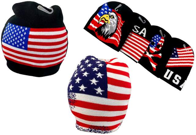 Knitted BEANIE Americana/Flag styles