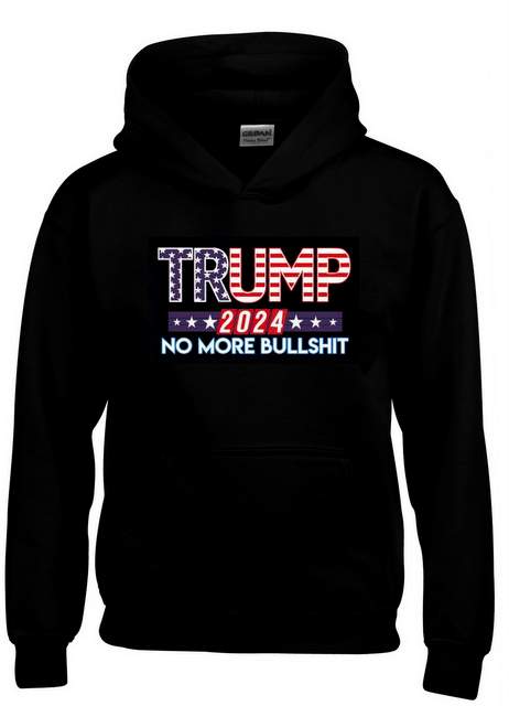 Wholesale Trump 2024 No More Bullshit Black color HOODY