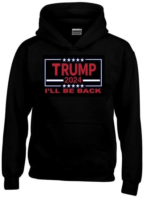 Wholesale Trump 2024 I'll Be Back Black color HOODY XXXL