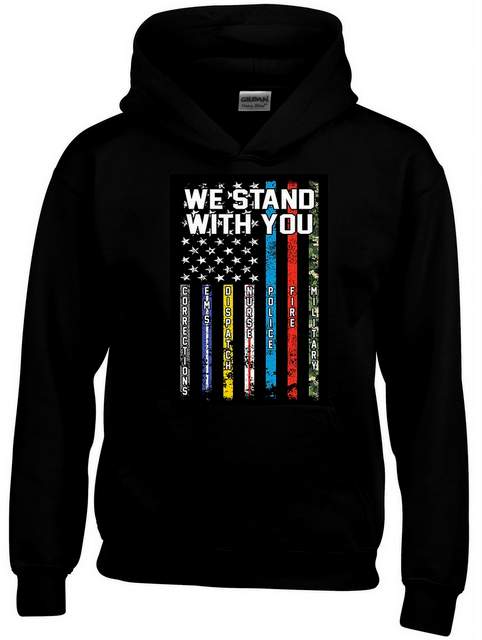 STAND WITH YOU FLAG Black color Hoody