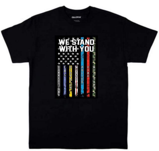 STAND WITH YOU FLAG Black Tshirt