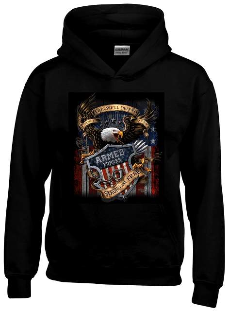 ARMED FORCES Black color HOODY