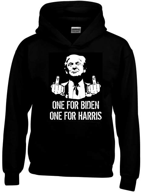One for Biden and One for Harris Black color HOODY XXXL