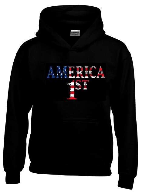 America 1st Black color HOODY XXL