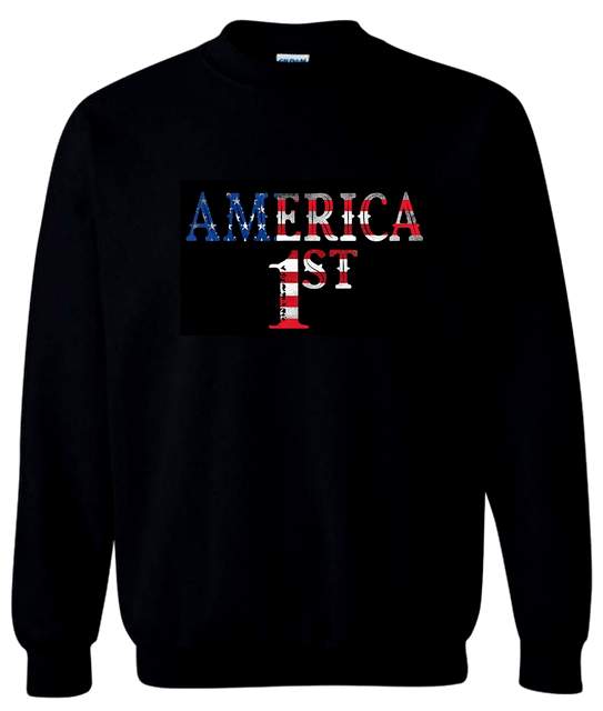America 1st Black Sweat Shirts