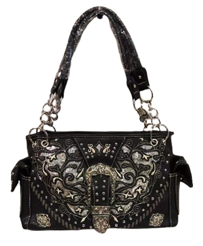 Wholesale studded Buckle handbag Black