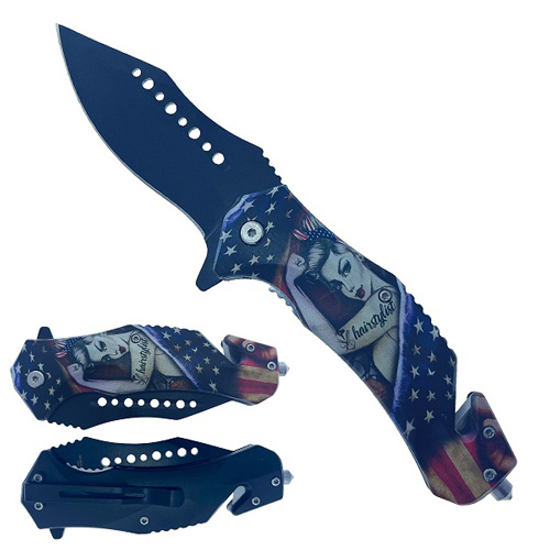 3.75'' Handle w/GLASS Breaker, SeatBelt Cutter and Belt Clip