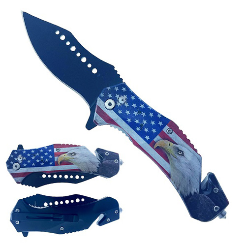 3.75'' Handle w/GLASS Breaker, SeatBelt Cutter and Belt Clip