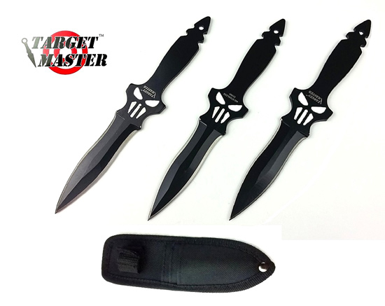 6'' Overall 3 PC THROWING KNIFE Set w/ Sheath