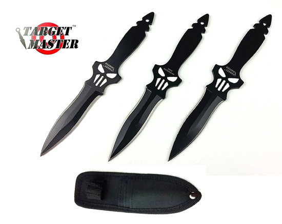 6'' Overall 3 PC Throwing Knife Set w/ Sheath