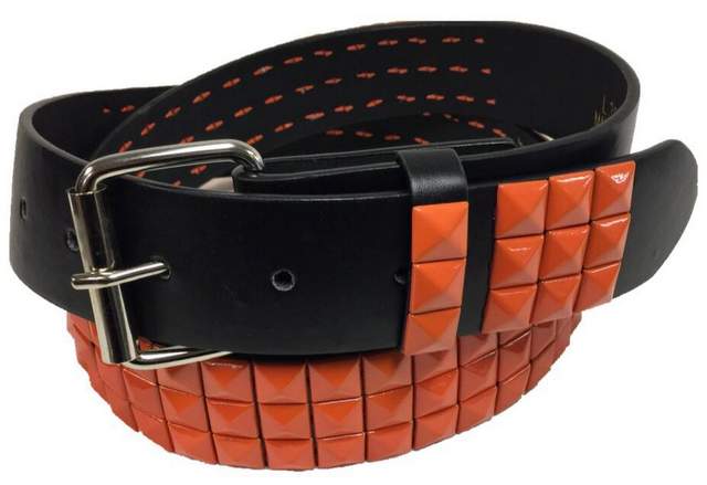 Orange color 3 Row Studded BELT