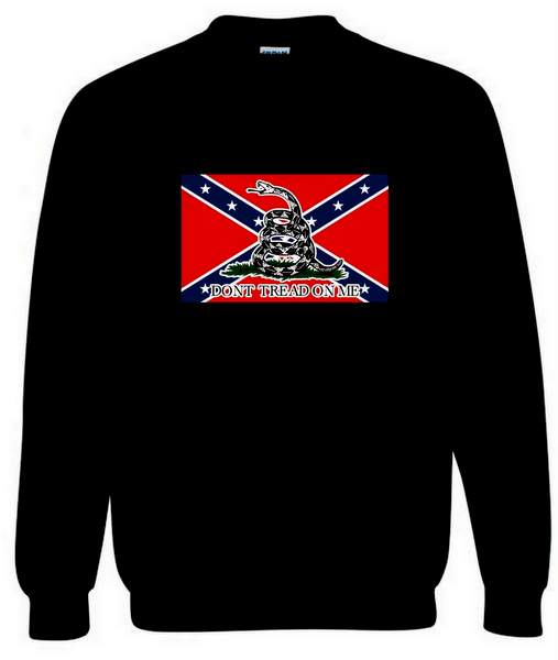 Don't Tread On Me Rebel Flag Black Color Sweat Shirts XXL