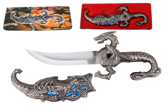 5'' Fantasy DRAGON Dagger with gift box (blue fitting)