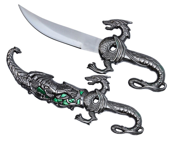 5'' Blade Fantasy Dragon DAGGER with gift box (Green fitting)