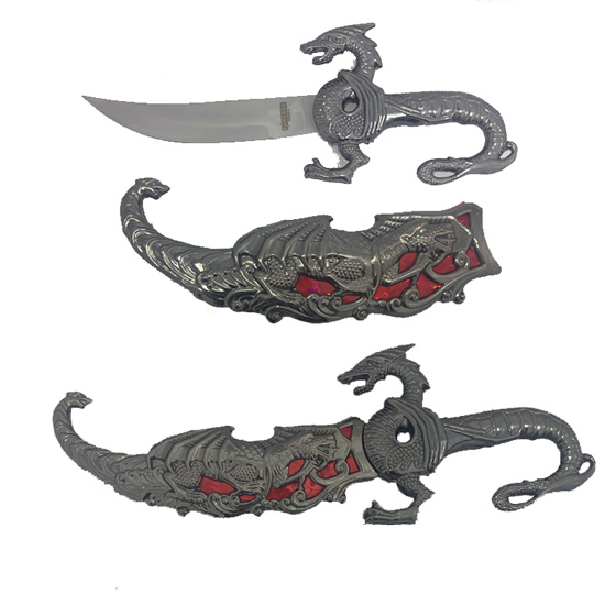 5'' Blade Fantasy DRAGON Dagger with gift box (red  fitting)