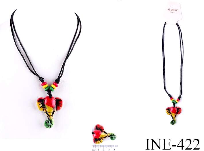 Wholesale Rasta Color Elephant NECKLACE