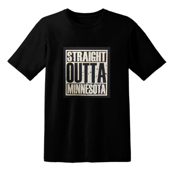 Wholesale Straight Outta Minnesota Black T shirt
