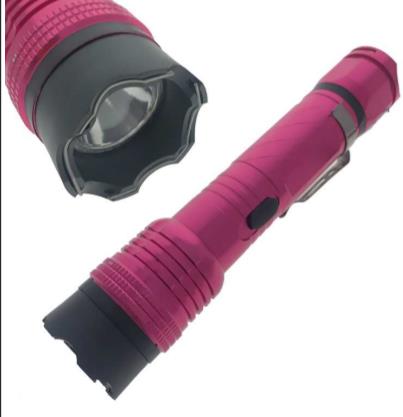Seven Inch 3 Mil Volt Pink Mini Stun Gun with LED Light