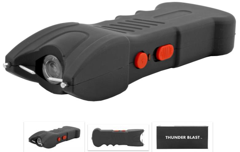 Traditional High Voltage Stun Gun FLASHLIGHT - Black