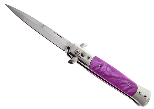 4'' Stainless Stiletto 5'' Marble Handle 9'' Overall PINK