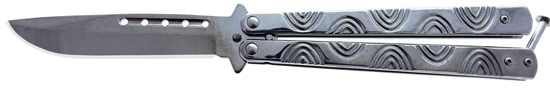 BUTTERFLY KNIFE: Chrome 4''stainless steel Blade / 5.25 handle