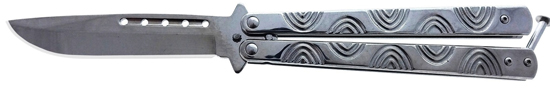 Butterfly KNIFE: Chrome 4''stainless steel Blade / 5.25 handle