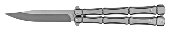 BUTTERFLY KNIFE - Grey BUTTERFLY KNIFE 3.75'' Blade / 5'' Handle  /