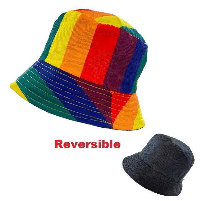 RAINBOW Stripes Bucket Hat Reversible