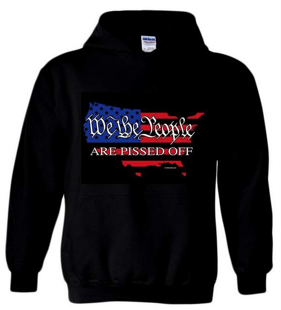 PISSED OFF AMERICA Black color Hoody PLUS size