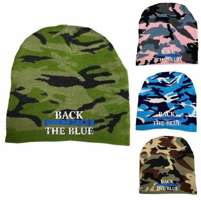 Wholesale Camo color Winter BEANIE Black the Blue