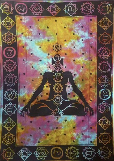 TIE DYE Shiva Chakra Handmade Cotton Tapestries
