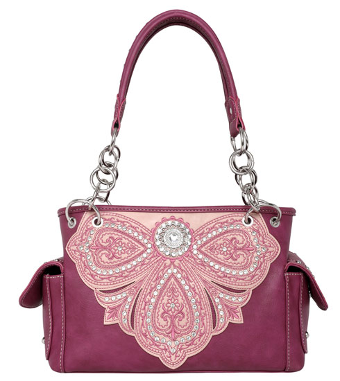 Montana west Rhinestone Embroidery Flower Concealed HANDBAG