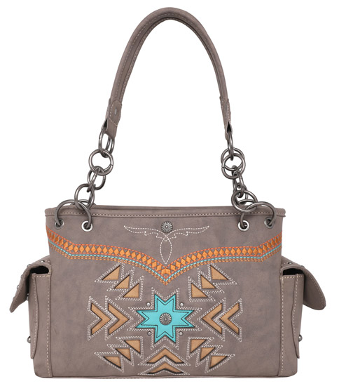 Sale Montana West Aztec Collection Concealed Carry Satchel COFFEE