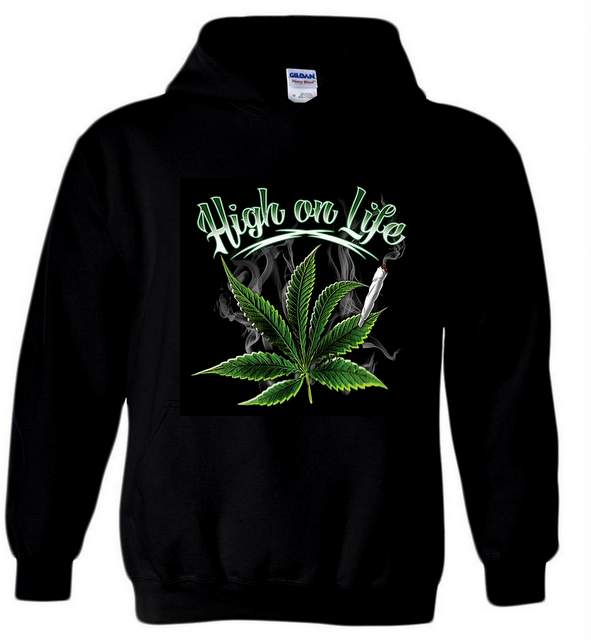 Wholesale High On Life Black Black color HOODY PLUS size