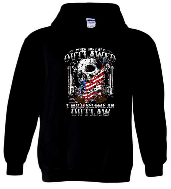 Wholesale Outlawed I will Become An Outlaw Black HOODY PLUS size
